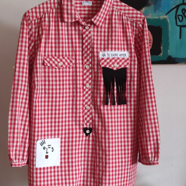 chemise upcycling bordeaux customisationle soleil est en nous