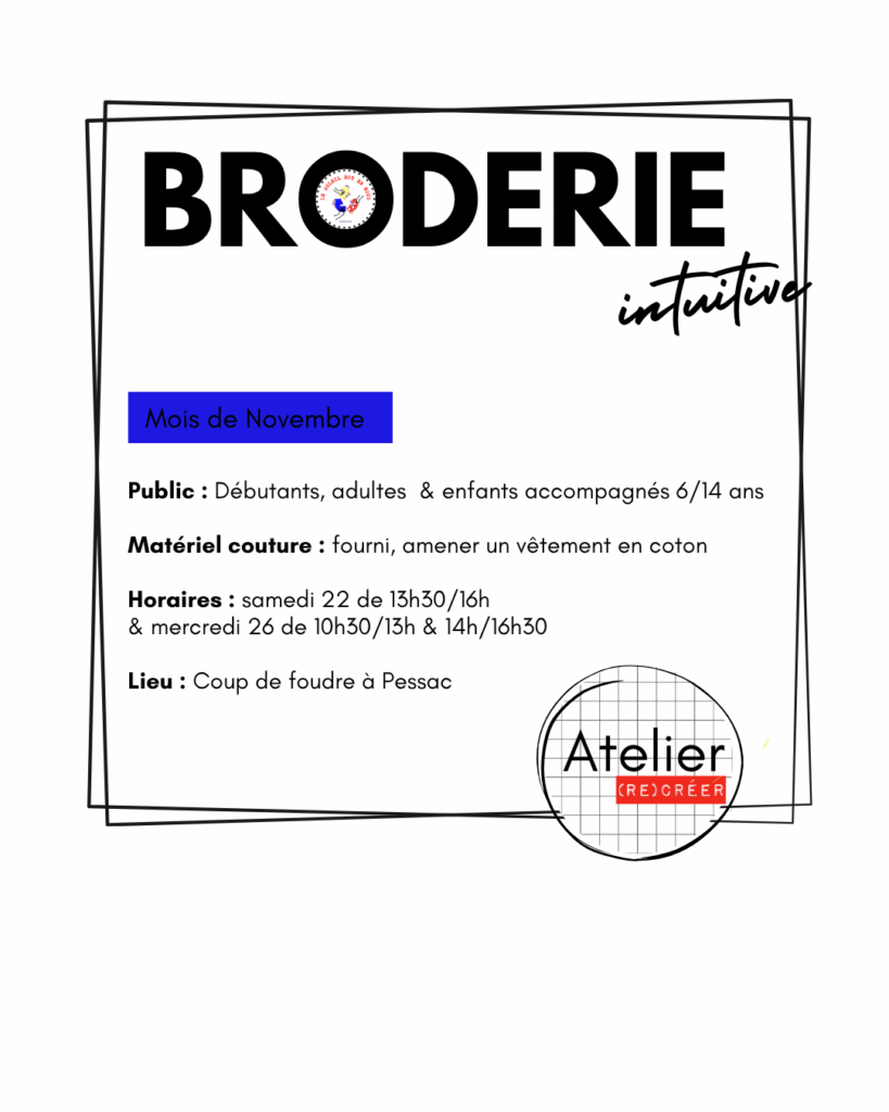 COUP DE FOUDRE PESSAC ATELIERS cours couture upcycling